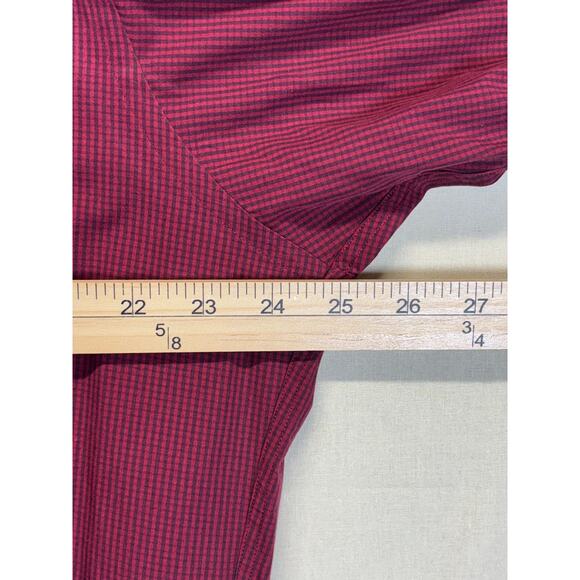 Tommy Hilfiger Tailored in Hong Kong Red Check Button Down Shirt Size 16 34/35 - Picture 3 of 12